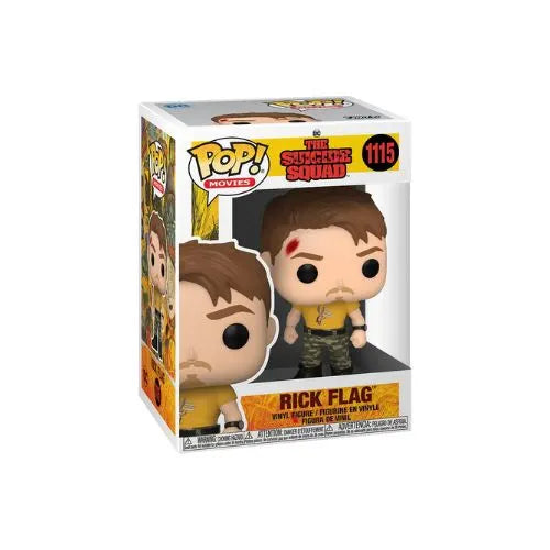 Figura Funko Pop de Rick Flag de la película "El Escuadrón Suicida" con su traje táctico de campo.