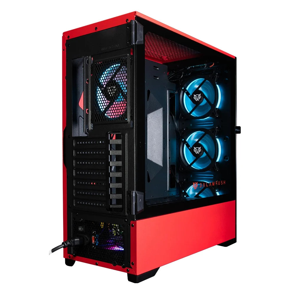 Gabinete Gamer Balam Rush Thinos GT990 | Torre E-ATX, ATX, Micro ATX, Mini ITX | 4 Ventiladores ARGB | Panel de Cristal Templado | USB 3.0 | Color Rojo | Modelo BR-932257