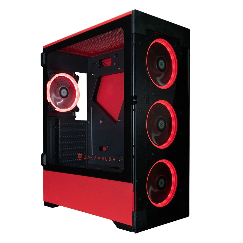 Gabinete Gamer Balam Rush Thinos GT990 | Torre E-ATX, ATX, Micro ATX, Mini ITX | 4 Ventiladores ARGB | Panel de Cristal Templado | USB 3.0 | Color Rojo | Modelo BR-932257