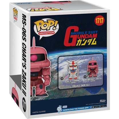 Figura Funko Pop Char's Zaku II MS-06S, 6 pulgadas, colección Gundam. Caja Atras.