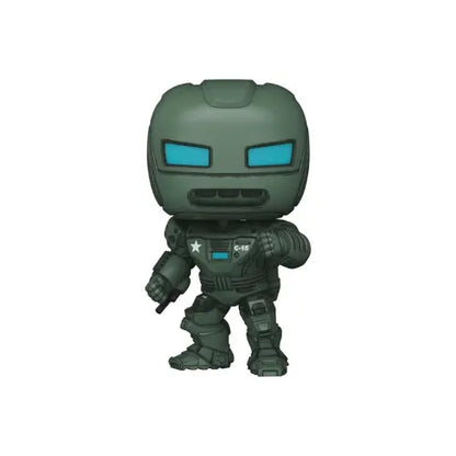 Vista frontal de la figura de vinilo de The Hydra Stomper, la armadura pilotada por Steve Rogers.